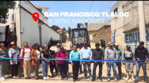 Urbanización con concreto hidráulico en la calle Eduardo González